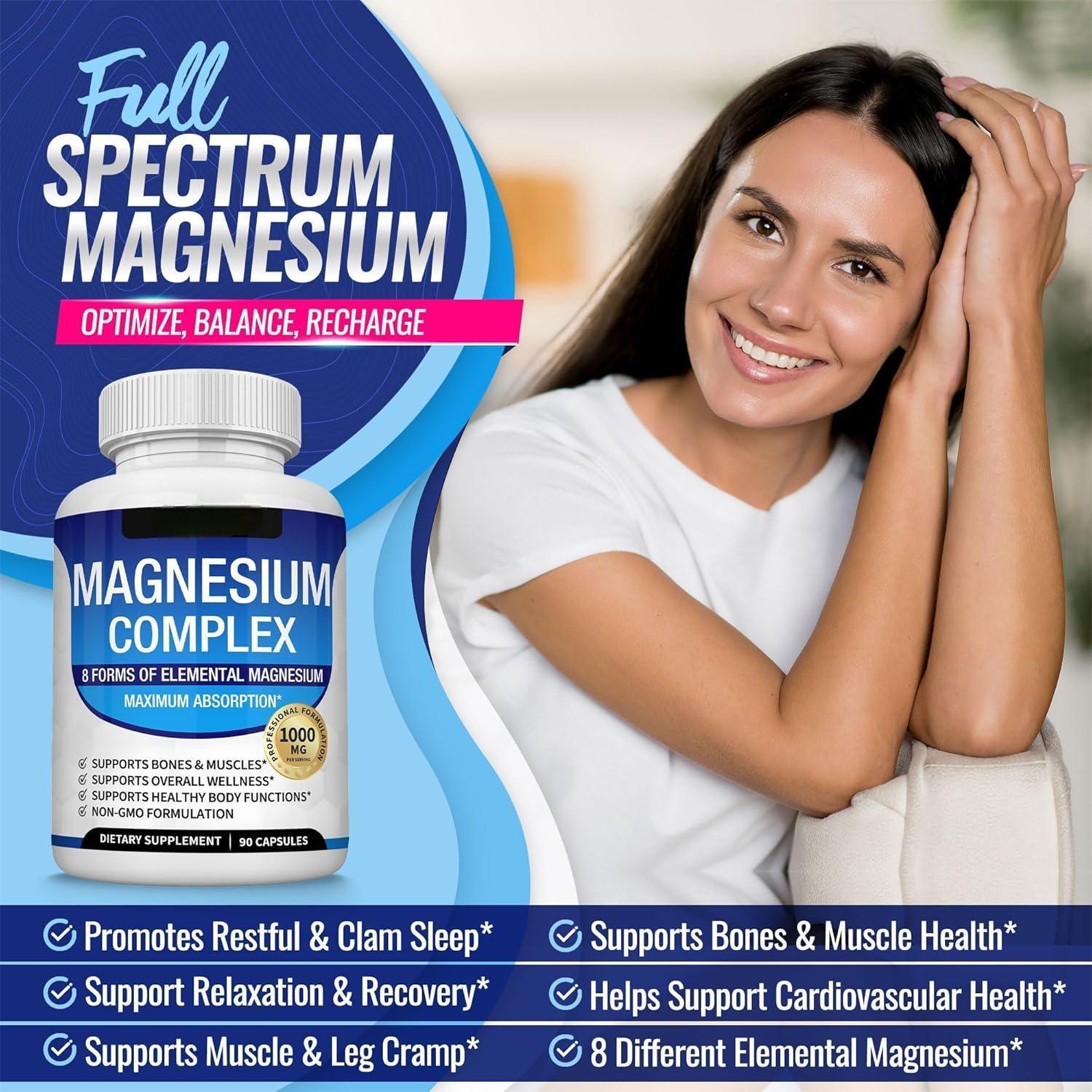 Magnesium Glycinate Capsules – Deep Sleep, Calm & Muscle Recovery | 90 Capsules