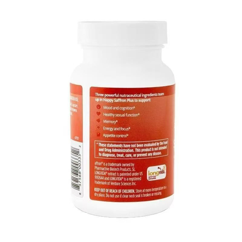 Happy Saffron Plus – Saffron Capsules for Mood Support & Wellness | 90 Capsules