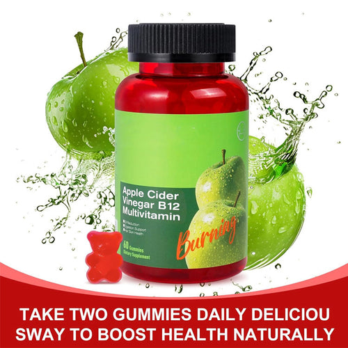 Apple Cider Vinegar Gummies with Vitamin B12 – Gut Health & Energy | 60 Gummies