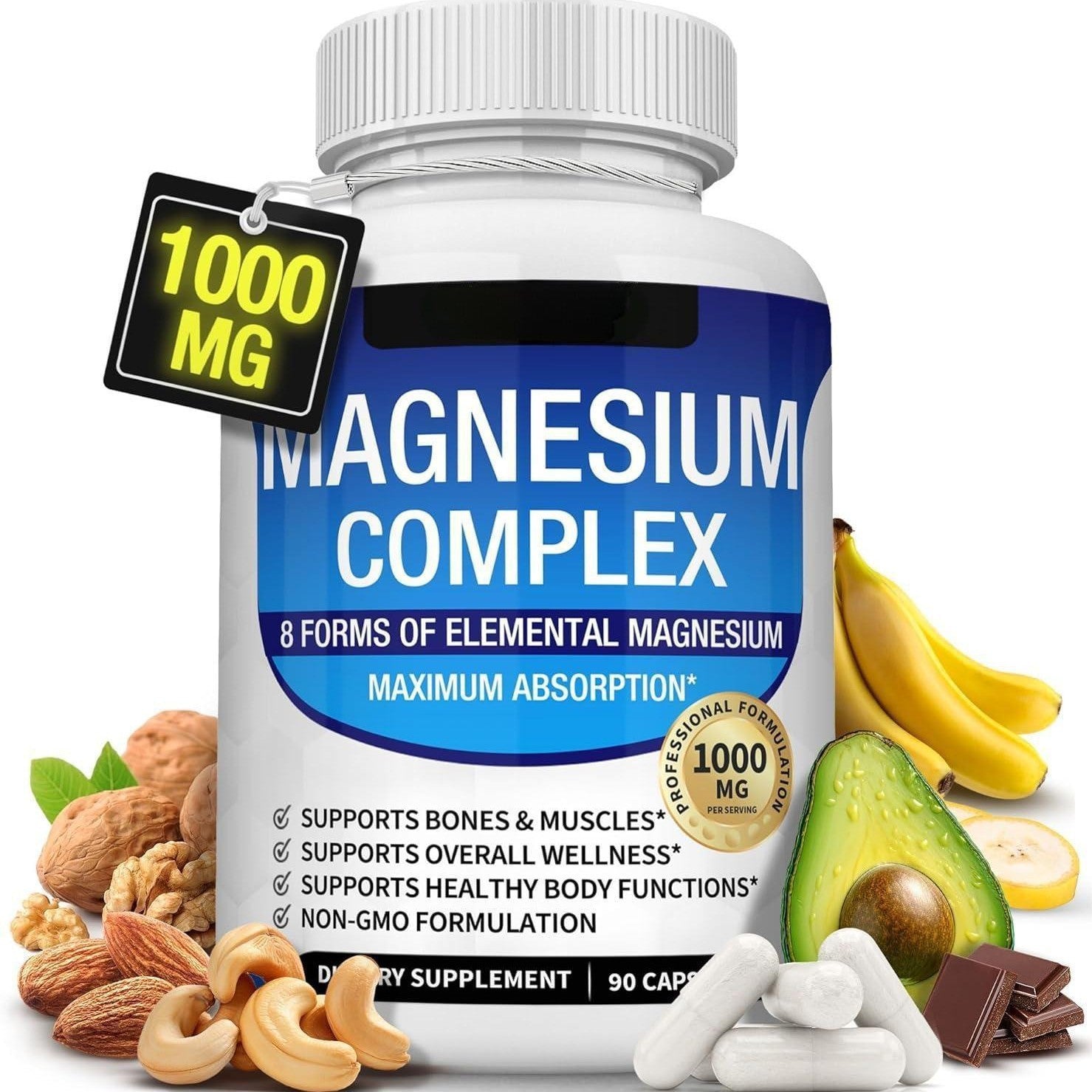 Magnesium Glycinate Capsules – Deep Sleep, Calm & Muscle Recovery | 90 Capsules